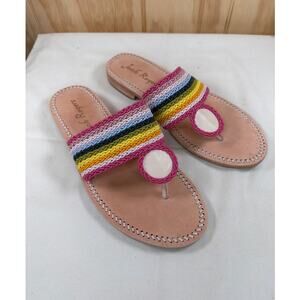 Jack Rogers Jacks Rope Thong Sandals Multicolor Braided Leather 8.5